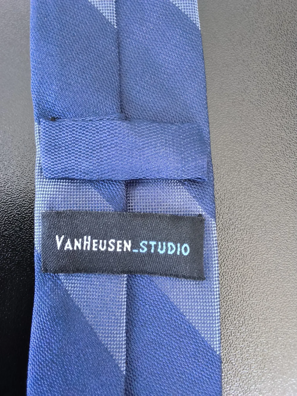 Van Heusen Navy and Light Blue Diagonal Stripe Tie